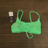 Salt + Cove Rib Scrunch Scoop-Neck Bralette Bikini Top Mint Tea Green S