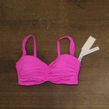 Bleu By Rod Beattie Womens Key Item Shirred Bikini Top Swim Dahlia Pink 34D
