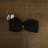 Kate Spade Womens Rosette Solids Bandeau Bikini Swim Top S7C456 Black M