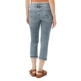 Silver Jeans Co. Mid Rise Curvy Fit Capri Jeans Luxe Stretch Indigo Blue 25x23
