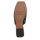 Franco Sarto Toba Mule Slip On Square Toe J8092S1 Black Woven 9M