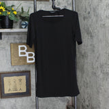 Susan Graver Everyday Womens Regular Liquid Knit A-Line Dress A374088 Black 2XS