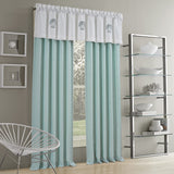 Royal Court Coastal Nautical Window Curtain Panel Pair Aqua Blue Green 84x41