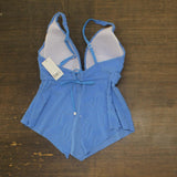 Bar III Womens Hankey Textured Tankini Swim Top MBHW24434 Cobalt Blue L