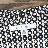 Cabi Womens Patterned 2 Button Stretch Blazer Jacket Black / Off White 6