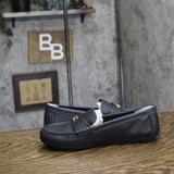 COACH Womens Sculpted C Leather Driver Loafer Shoes Midnight Navy Blue 7.5B