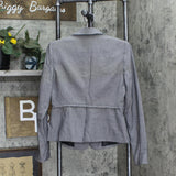 The Limited Womens 3 Button Peplum Blazer Jacket 1667e674335923 Black Multi S