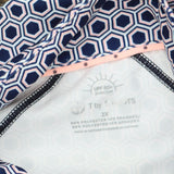 T by Talbots Active Patterned Pullover 1/4 Zip Sweatshirt Blue Pink Multi 2X