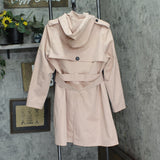 kimi + kai Womens Angie Water Resistant Hooded Trench Coat Blush Pink XL
