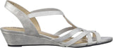 Lifestride Womens Yaya Strappy Wedge Sandals 1042910-76955 Silver Gray 8W