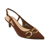 A New Day Womens Tabitha Oversized Chain Sling Back Heels 94305246 Brown 7.5M
