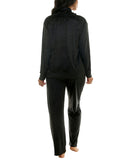 Roudelain Womens Long-Sleeve Hooded Velvet Lounge Top EJJE564M Black L