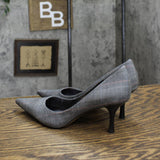 Nine West Womens Vintage Plaid Stiletto Heels 1673d4dd609348 Black Multi 6.5M