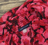 Tommy Hilfiger Womens Floral-Print Chiffon Fit & Flare Dress Red Black Floral 14