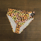 Bar III Womens Animal-Print High-Waist Bikini Swim Bottom Pink Animal Multi L