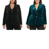 Calvin Klein Womens Plus Size Velvet One-Button Jacket X27J1625