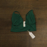 Womens Lido Rib Blake Midkini Bikini Top Swim Emerald Green 16