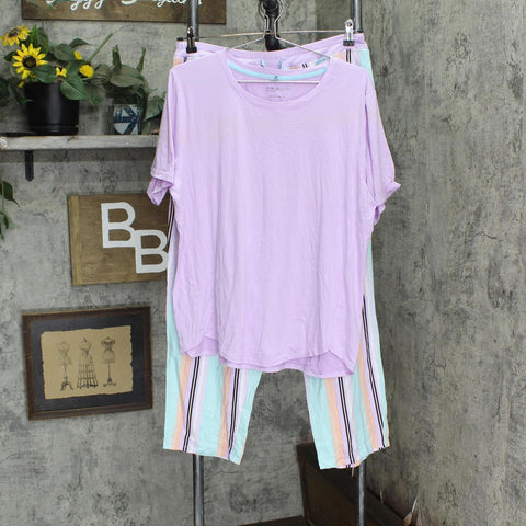Comfort Code By Cuddl Duds  Soft & Light Knit Pajama Set Lilac Purple L