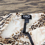 INC International Concepts Printed Shortie Pajama Shorts Mixed Animal Brown L