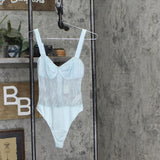 Danielle Bernstein Womens Lace Thong Bodysuit 320B114
