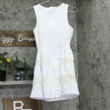 City Studio Juniors Crochet Trim Textured Fit & Flare Dress White 3