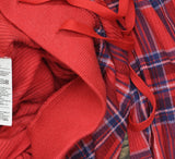 Gap Body Womens Ribbed Holiday Jogger Pajama Pants G1249XLLMA Red Plaid S