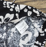 Belldini Grommet Detail Floral Short Sleeve Knit Top AK250442X Black Combo 1X