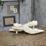 A New Day Milan Slingback Heels with Knot Detail 93708032 Cream Off White 8.5M
