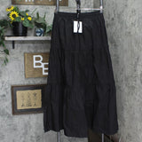 Nia Womens Woven Maxi Cora Skirt Black M