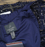 Adrianna Papell Size Beaded Sleeveless Wide Leg Jumpsuit Light Navy Blue 16W