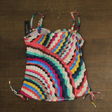 La Blanca Womens Bandeau Tankini Swimsuit Top 19477059615 Multi Blue 12