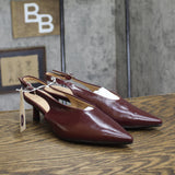 A New Day Women's Samantha Slingback Kitten Heels 94462861 Burgundy Red 6M