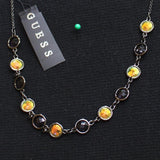 Guess Womens Fashion Stone Pull Adjustable Necklace Black / Green