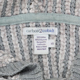 Carbon 2 Cobalt Womens Chenille 1/4 Zip Pullover Hooded Sweater Gray XS