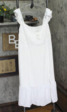 And Now This Flutter Sleeve Ruffle Hem Midi Dress MMD020823P White 2X