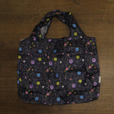 Wrapables Foldable Nylon Reusable Grocery Tote Bag Outer Space Blue Multi Large