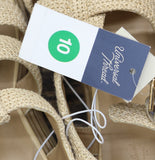 Universal Thread Raffia Adjustable Buckle Platform Heels Natural Tan Brown 10M