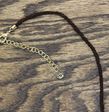 Premier Designs Cord Abstract Organic Pendant Necklace Gold / Brown 36" + 4"