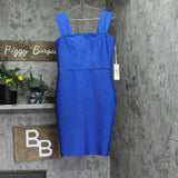 Siena Womens Square-Neck Sleeveless Dress SASR1056 Sapphire Blue 8