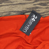 24Seven Comfort Apparel Round Neck Knit Boxy Blouse Shirt Top Burnt Orange XL