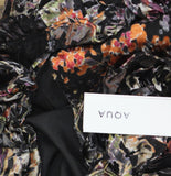 Aqua Womens Floral Satin Burnout Long Sleeve Maxi Dress IDO12879 Black Multi S