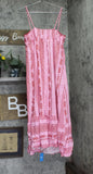 Cupshe Womens Boho Square Neck Sleeveless Midi Beach Dress Pink Multi L