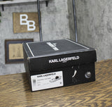 Karl Lagerfeld Paris Womens Cristi Studded Bow Thong Sandal Slide Black 9M