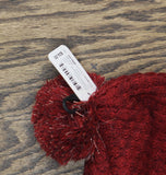 Adidas Twilight II 9" Lurex Ballie Pom Beanie 5149158 Active Maroon Red OSFA