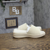 Clarks Drift Twist Slide Wedge Sandals 26181604 Cream Brown 7W