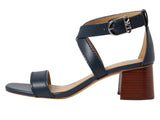 Michael Michael Kors Womens Ashton Cross Cross Block Heel Sandals Navy Blue 10M