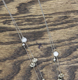 Express Womens Fashion Elegant Cascade Beaded Tier Long Necklace Silver Gray 32"