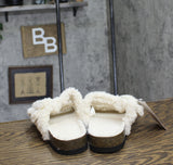 Auden Womens Jane Two Band Buckle Slide Slippers 91308535 Cream Off White 9M