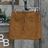 Raga Womens Faux Suede Short Mini Skirt Brown Rivka L