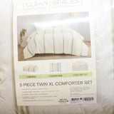 Clean Spaces 5-Piece Striped Comforter Set Taupe Brown Twin XL